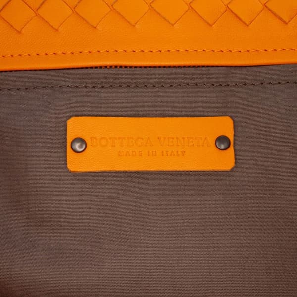Pre-owned Bottega Veneta Large Nappa Intrecciato Capri Tote Orange