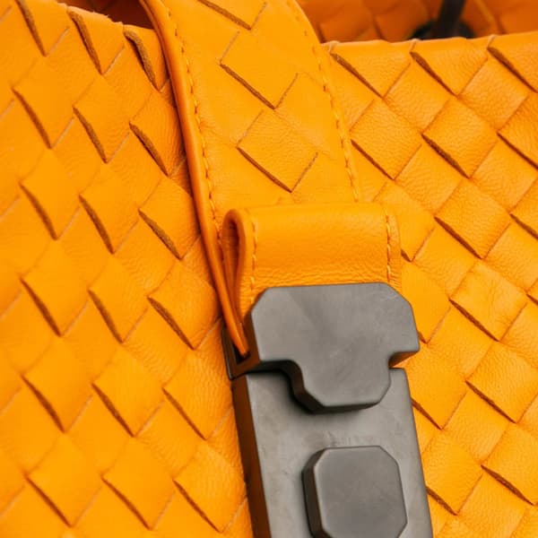 Pre-owned Bottega Veneta Large Nappa Intrecciato Capri Tote Orange