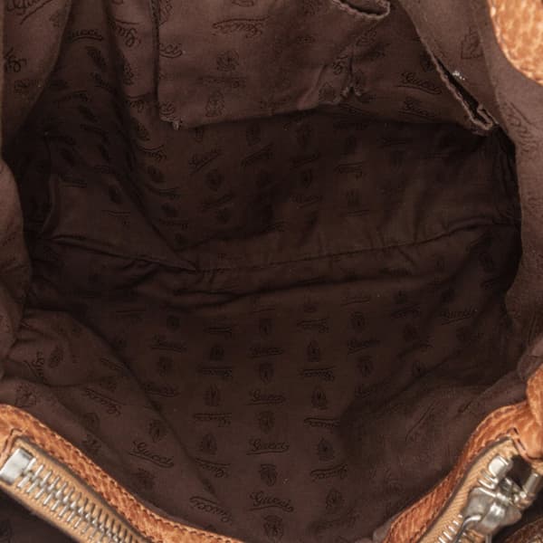 Pre-owned Gucci Large GG Canvas Bamboo Bar Tote Brown