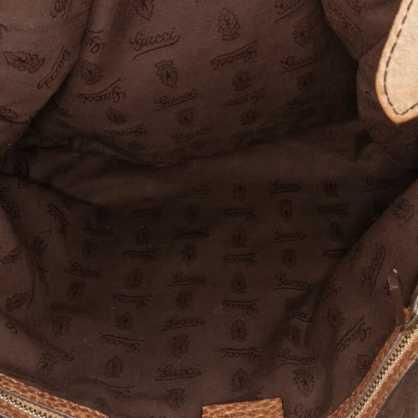 Pre-owned Gucci Large GG Canvas Bamboo Bar Tote Brown