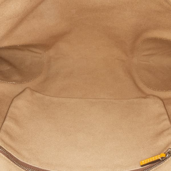 Pre-owned Prada Cinghiale Trimmed Canapa Tote Brown