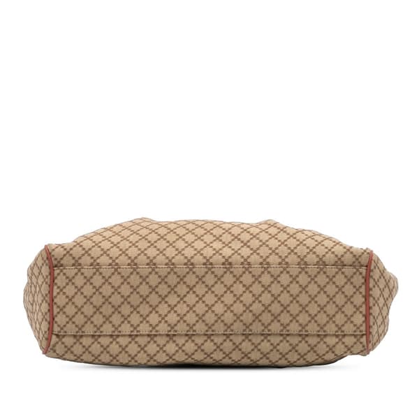 Pre-owned Gucci Medium Diamante Canvas Sukey Tote Brown