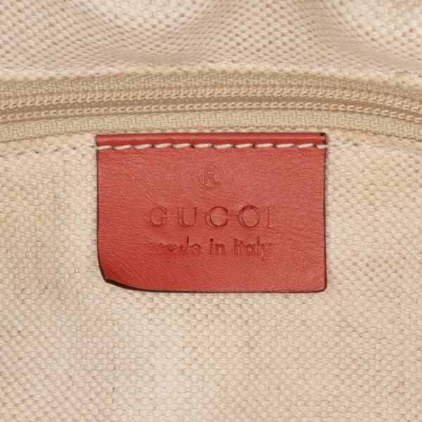 Pre-owned Gucci Medium Diamante Canvas Sukey Tote Brown