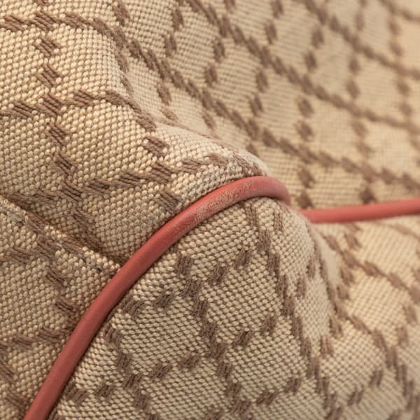 Pre-owned Gucci Medium Diamante Canvas Sukey Tote Brown