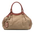 Miniatyrbilde 1 av 10: Pre-owned Gucci Medium Diamante Canvas Sukey Tote Brown