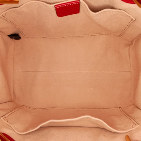 Pre-owned Gucci Small Guccissima Padlock Tote Red