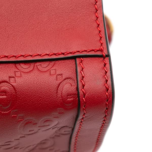 Pre-owned Gucci Small Guccissima Padlock Tote Red