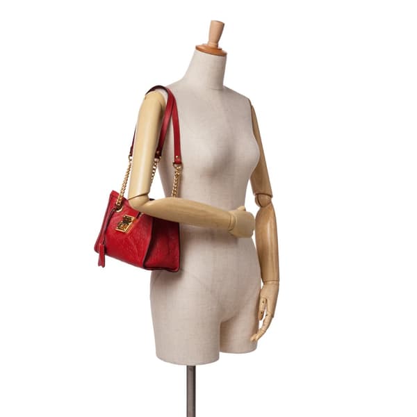 Pre-owned Gucci Small Guccissima Padlock Tote Red