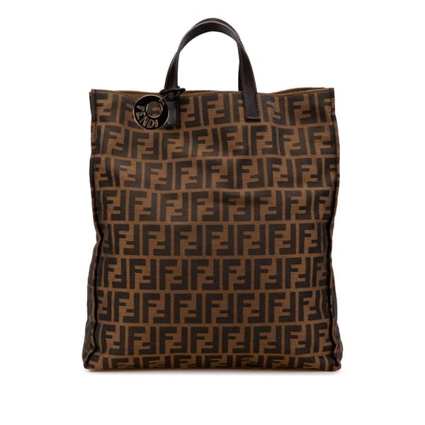Pre-owned Fendi Zucca Canvas Shopping Tote Brown