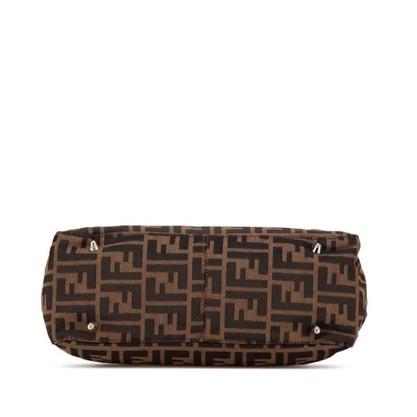 Pre-owned Fendi Small Zucca Canvas Twins Tote Brown