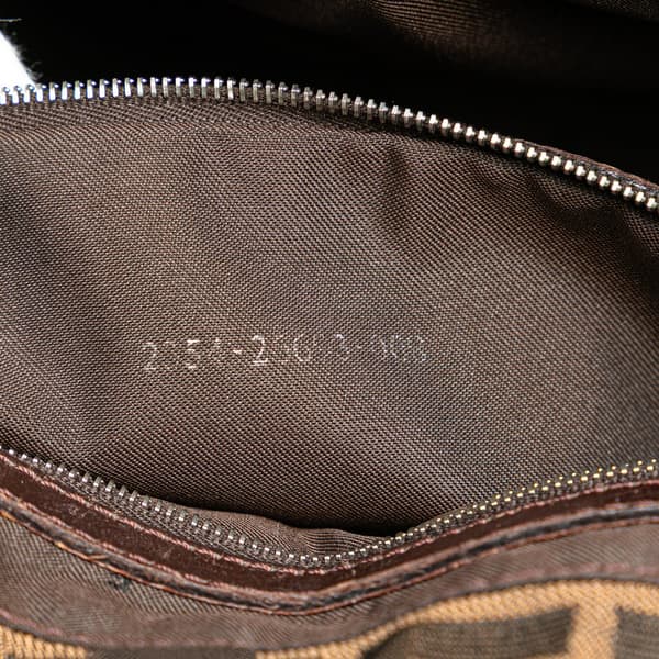 Pre-owned Fendi Small Zucca Canvas Twins Tote Brown