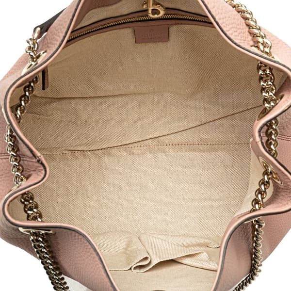 Pre-owned Gucci Medium Leather Soho Chain Tote Pink