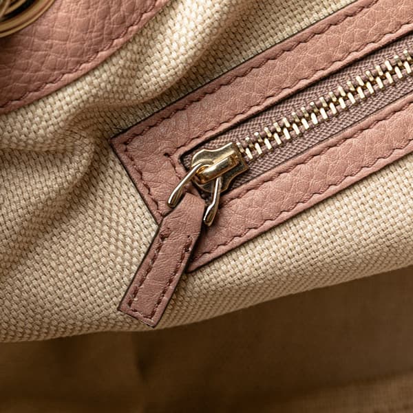 Pre-owned Gucci Medium Leather Soho Chain Tote Pink