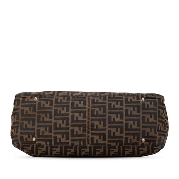 Pre-owned Fendi Large Zucca Canvas Twins Tote Brown