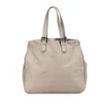 Miniatyrbild 1 av 10: Pre-owned Bottega Veneta Leather Intrecciato Side Zip Tote Gray