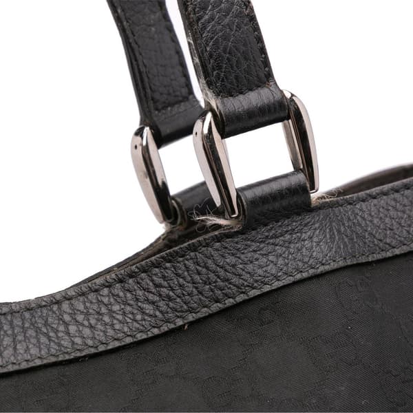 Pre-owned Gucci GG Canvas Abbey D Ring Pocket Tote Black