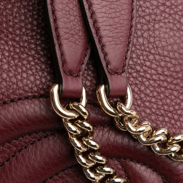 Pre-owned Gucci Medium Leather Soho Chain Tote Purple