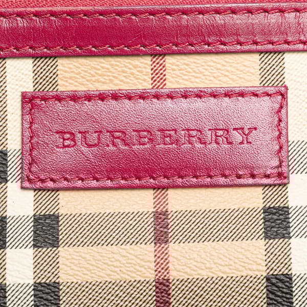Pre-owned Burberry Small Haymarket Check Coated Canvas Canterbury Tote Brown