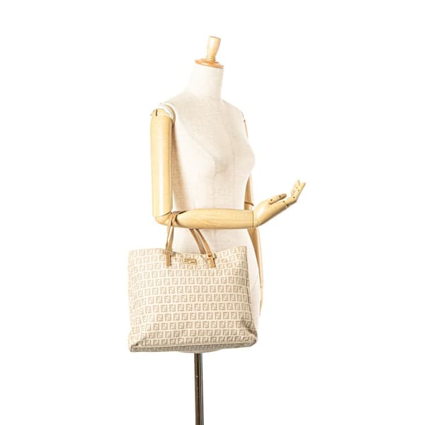 Pre-owned Fendi Zucchino Canvas Tote Brown