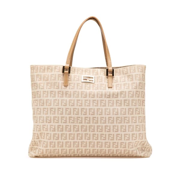 Pre-owned Fendi Zucchino Canvas Tote Brown