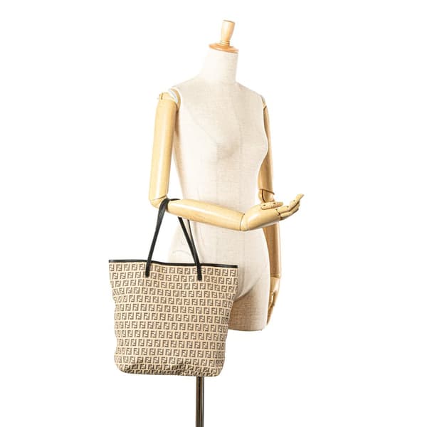 Pre-owned Fendi Zucchino Canvas Tote Brown