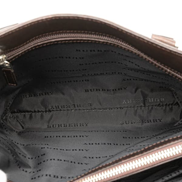 Pre-owned Burberry House Check Canvas Tote Brown
