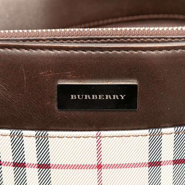 Pre-owned Burberry House Check Canvas Tote Brown