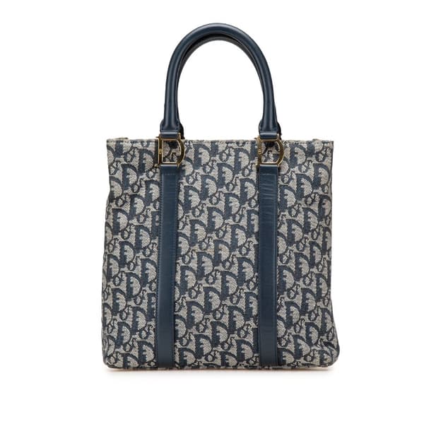 Pre-owned Dior Diorissimo Trotter Canvas Tote Blue