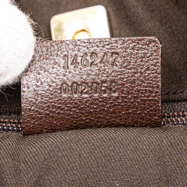 Pre-owned Gucci GG Canvas Abbey D Ring Pocket Tote Brown