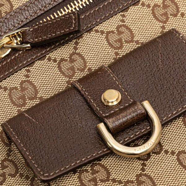 Pre-owned Gucci GG Canvas Abbey D Ring Pocket Tote Brown