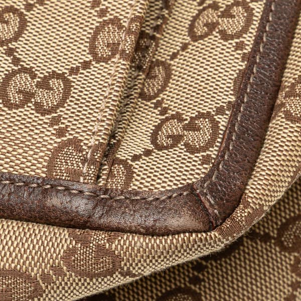 Pre-owned Gucci GG Canvas Abbey D Ring Pocket Tote Brown