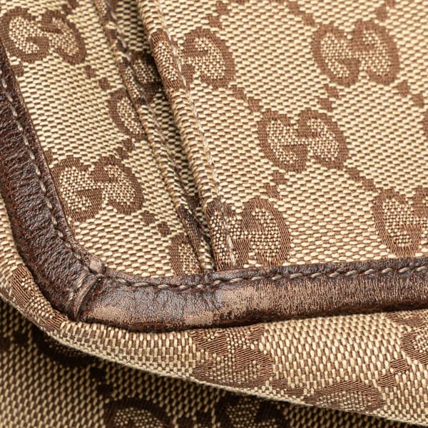 Pre-owned Gucci GG Canvas Abbey D Ring Pocket Tote Brown