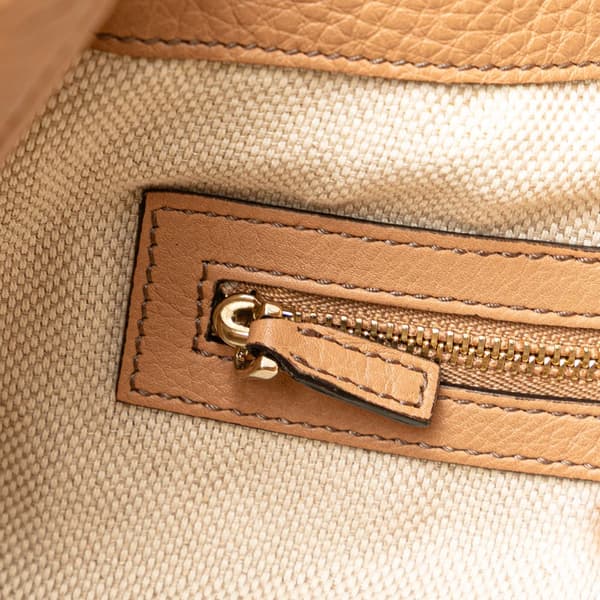 Pre-owned Gucci Medium Leather Soho Chain Tote Brown