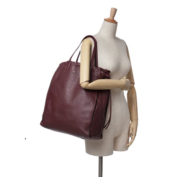 Pre-owned Celine Smooth Calfskin Vertical Coulisse Tote Red