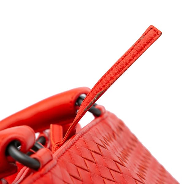 Pre-owned Bottega Veneta Nappa Intrecciato Milano Tote Red