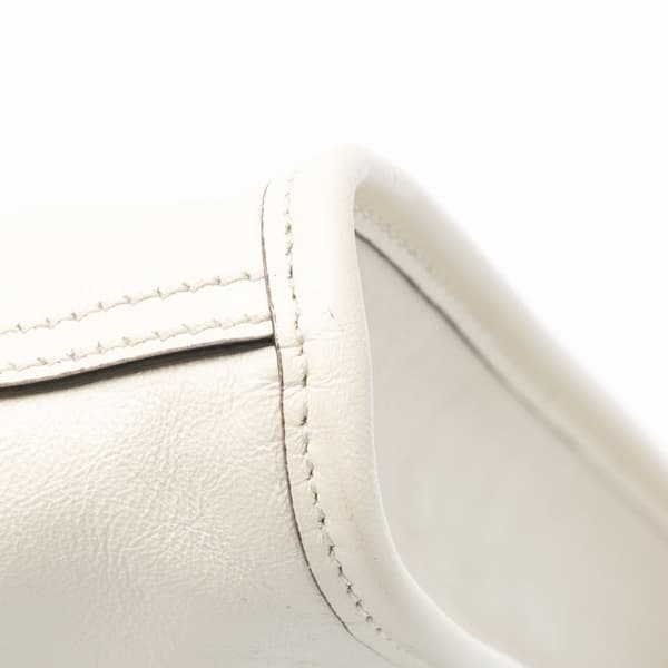 Pre-owned Gucci Large Web Leather Rajah Tote White