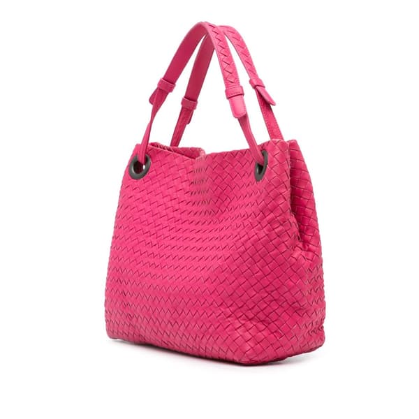 Pre-owned Bottega Veneta Medium Nappa Intrecciato Bella Tote Pink