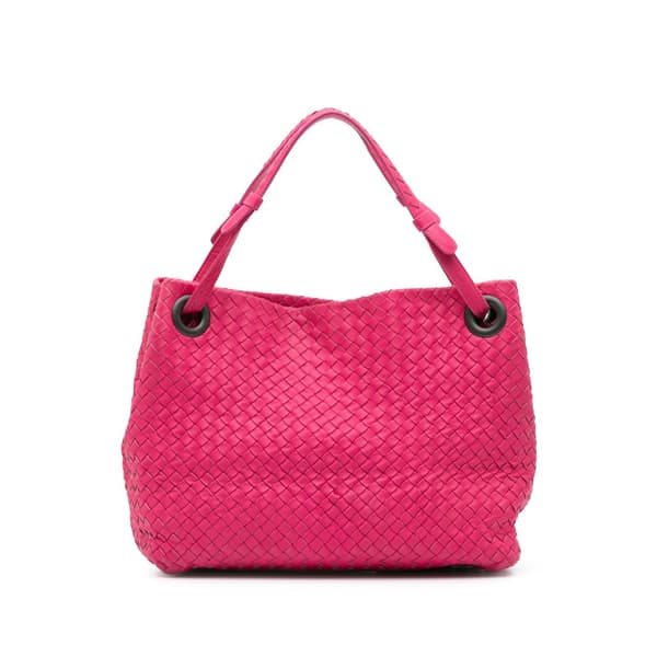 Pre-owned Bottega Veneta Medium Nappa Intrecciato Bella Tote Pink
