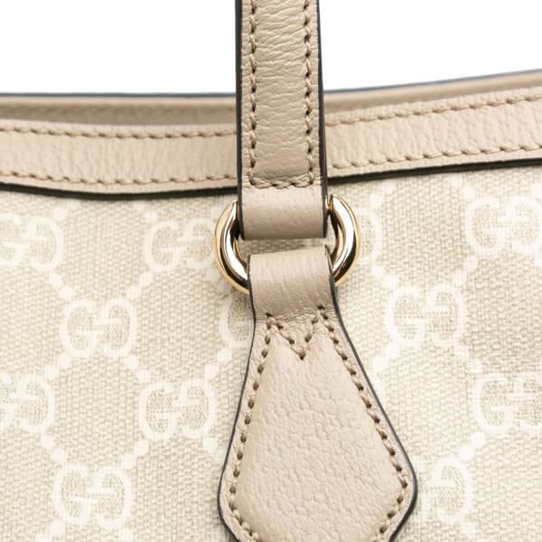 Pre-owned Gucci Medium GG Supreme Ophidia Tote Brown