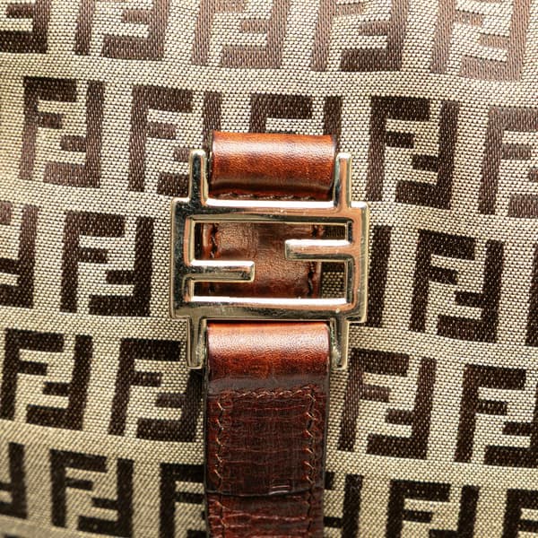 Pre-owned Fendi Zucchino Canvas Tote Brown
