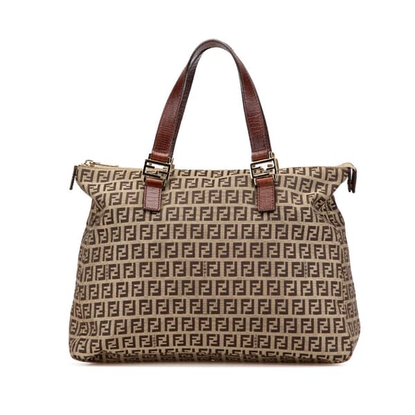 Pre-owned Fendi Zucchino Canvas Tote Brown
