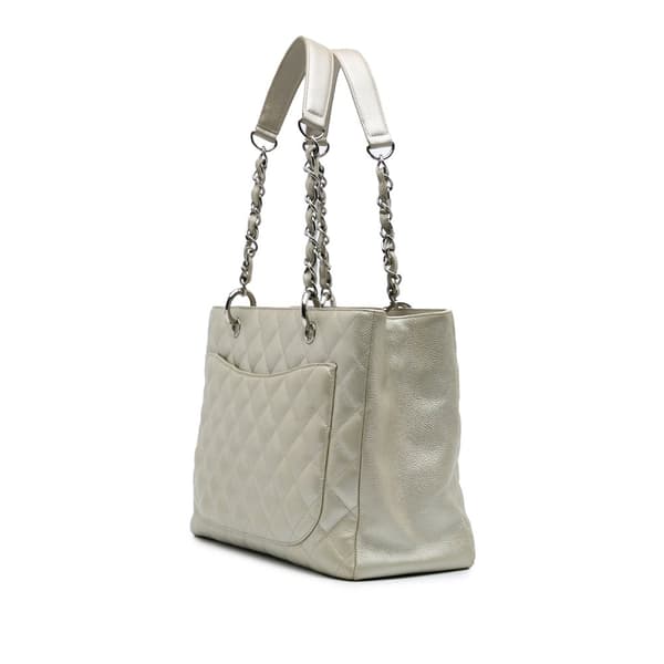 Pre-owned Chanel Caviar Grand Shopping Tote Gold