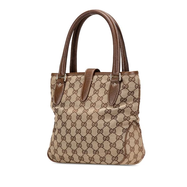Pre-owned Gucci GG Canvas Jackie Tote Brown