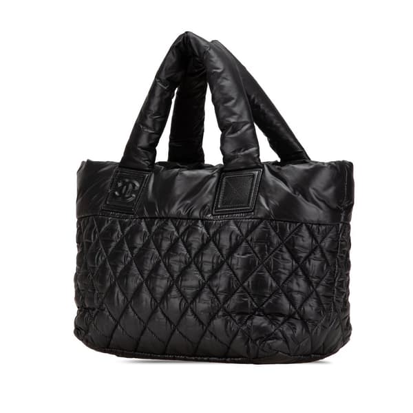 Pre-owned Chanel Small Quilted Nylon Coco Cocoon Tote Black