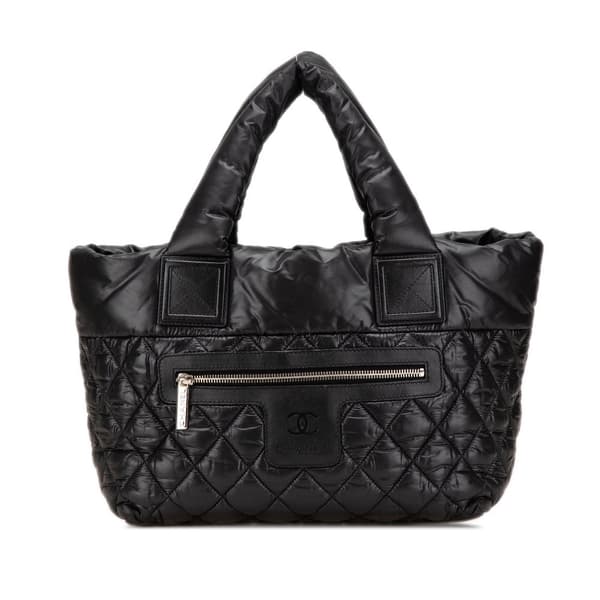 Pre-owned Chanel Small Quilted Nylon Coco Cocoon Tote Black