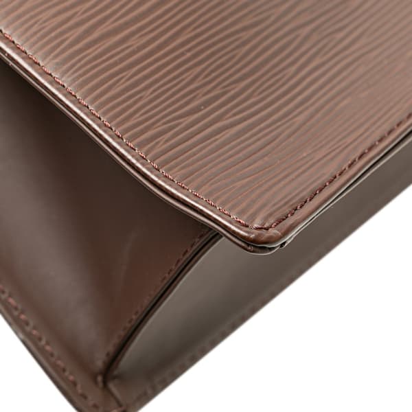 Pre-owned Louis Vuitton Epi Sac Plat PM Brown