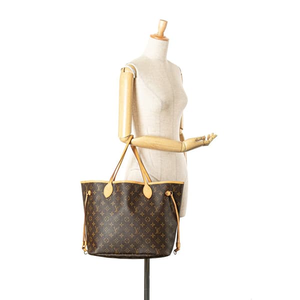 Pre-owned Louis Vuitton Monogram Neverfull MM Brown