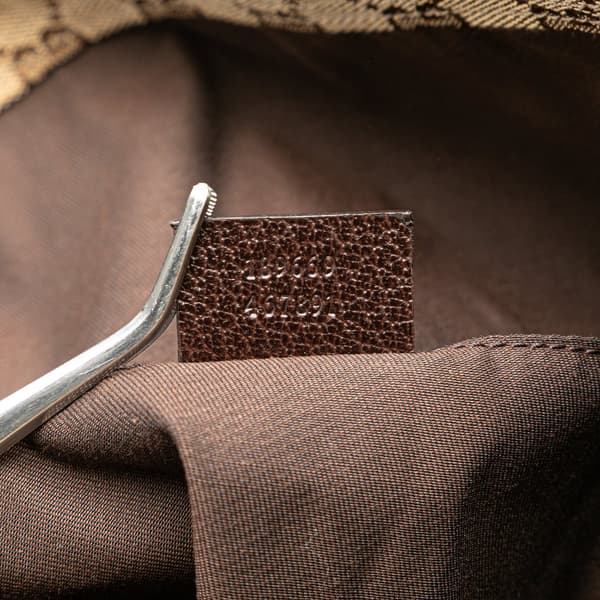 Pre-owned Gucci GG Canvas Web Tote  Brown