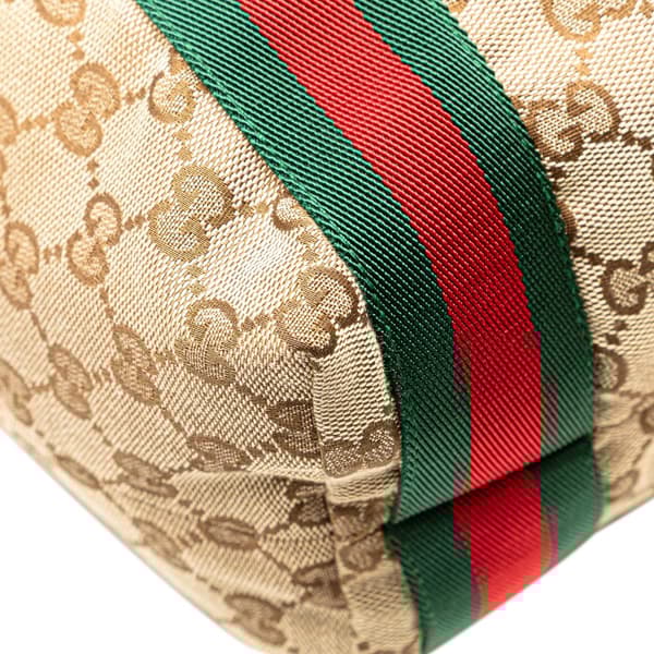 Pre-owned Gucci GG Canvas Web Tote Brown