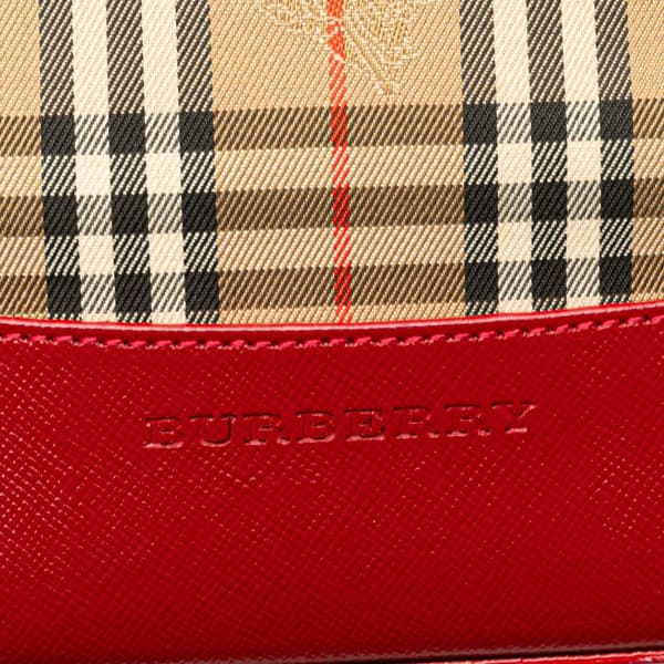 Pre-owned Burberry Haymarket Check Canvas Tote Brown